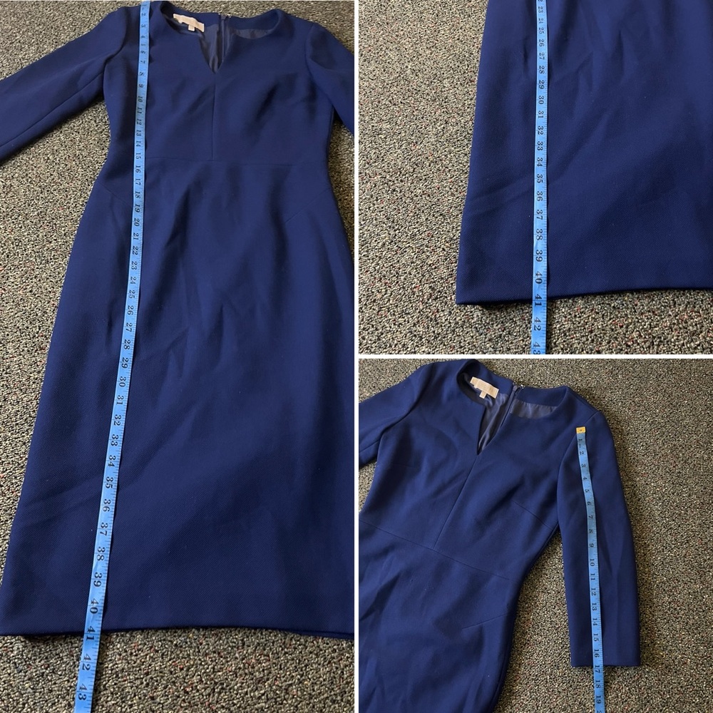 HOBBS LONDON Blue 3/4 Sleeve Midi Tailored  Modest Work Wear Business Casual Dre - Picture 15 of 16